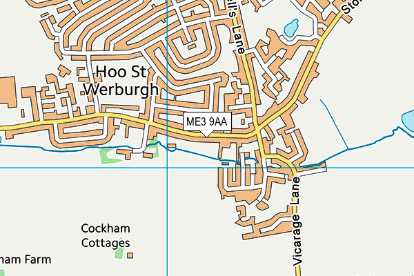 Hoo Village Institute map (ME3 9AA) - OS VectorMap District (Ordnance Survey)