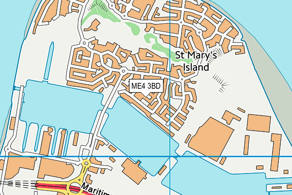 ME4 3BD map - OS VectorMap District (Ordnance Survey)