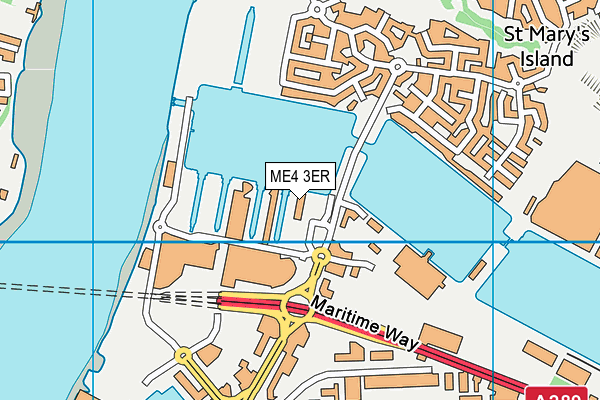ME4 3ER map - OS VectorMap District (Ordnance Survey)