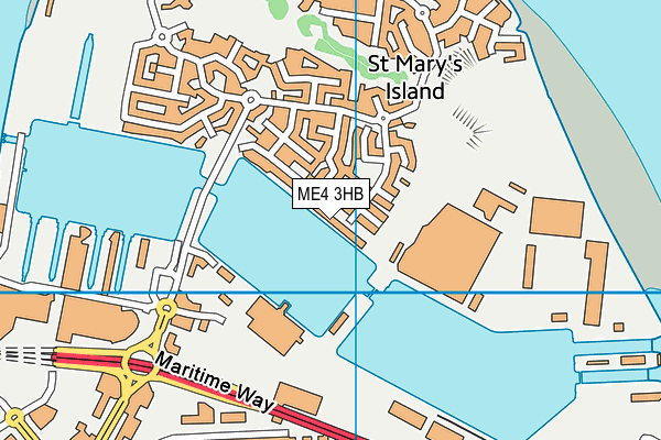 ME4 3HB map - OS VectorMap District (Ordnance Survey)