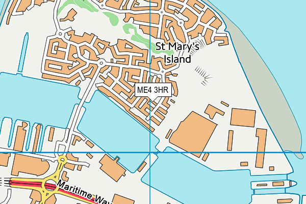 ME4 3HR map - OS VectorMap District (Ordnance Survey)