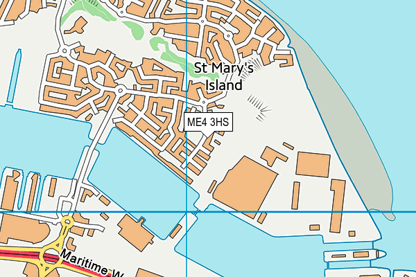 ME4 3HS map - OS VectorMap District (Ordnance Survey)