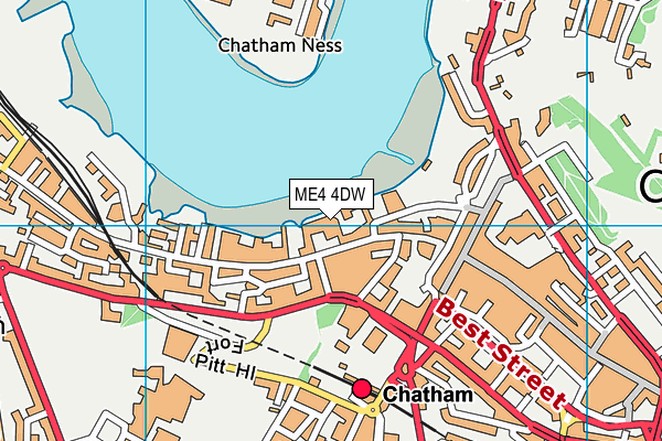 ME4 4DW map - OS VectorMap District (Ordnance Survey)