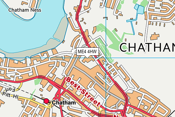 Anytime Fitness (Chatham) map (ME4 4HW) - OS VectorMap District (Ordnance Survey)
