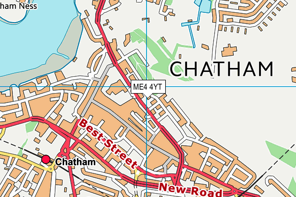 ME4 4YT map - OS VectorMap District (Ordnance Survey)