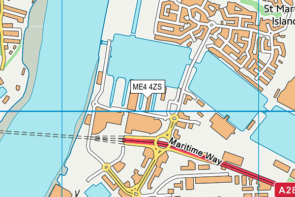 ME4 4ZS map - OS VectorMap District (Ordnance Survey)