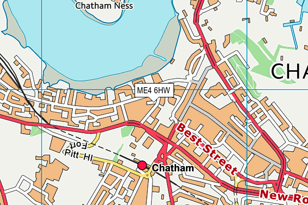 ME4 6HW map - OS VectorMap District (Ordnance Survey)