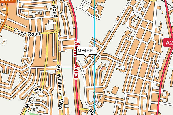 ME4 6PG map - OS VectorMap District (Ordnance Survey)