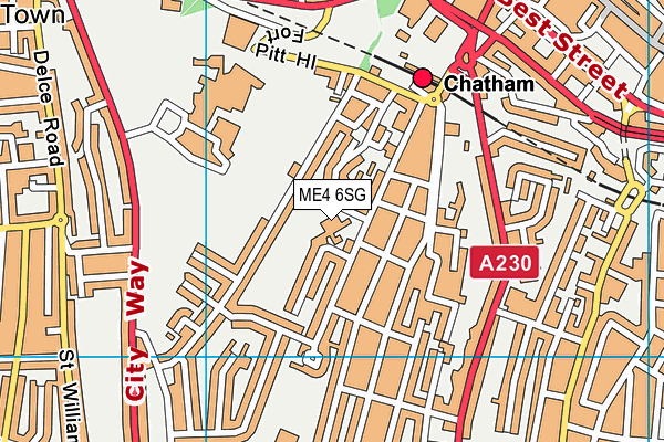St John Fisher Catholic School (Chatham) (Closed) map (ME4 6SG) - OS VectorMap District (Ordnance Survey)