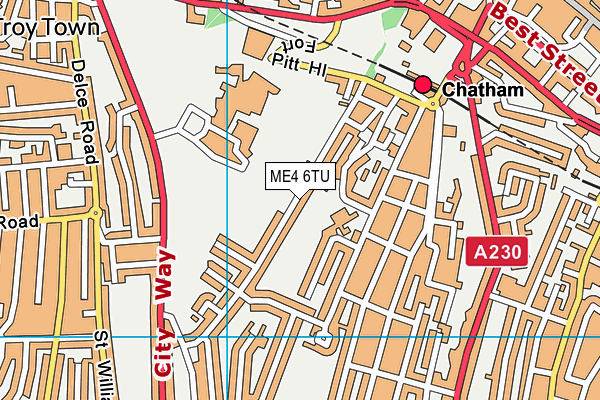 ME4 6TU map - OS VectorMap District (Ordnance Survey)