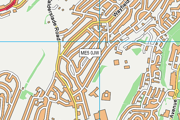 ME5 0JW map - OS VectorMap District (Ordnance Survey)