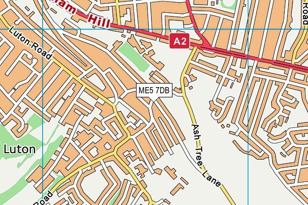 ME5 7DB map - OS VectorMap District (Ordnance Survey)