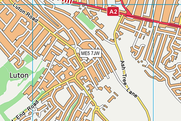 ME5 7JW map - OS VectorMap District (Ordnance Survey)