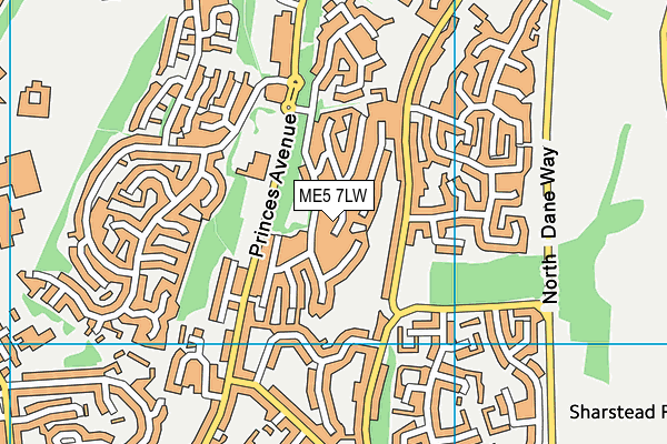 ME5 7LW map - OS VectorMap District (Ordnance Survey)