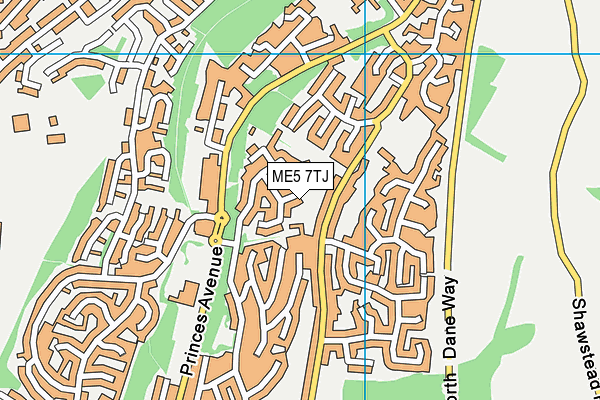 ME5 7TJ map - OS VectorMap District (Ordnance Survey)