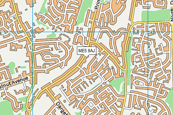 ME5 8AJ map - OS VectorMap District (Ordnance Survey)