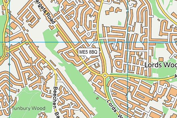 ME5 8BQ map - OS VectorMap District (Ordnance Survey)