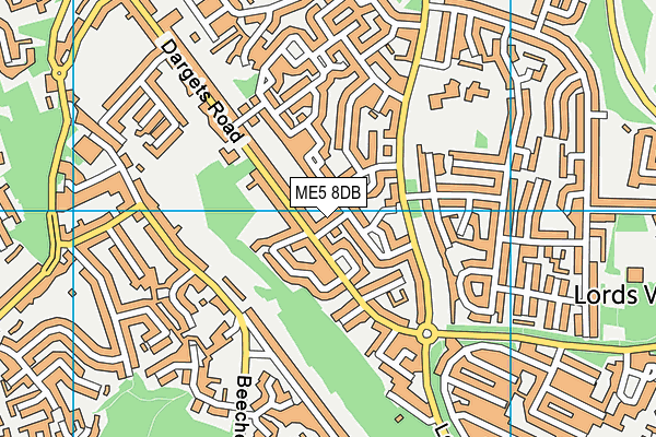 ME5 8DB map - OS VectorMap District (Ordnance Survey)