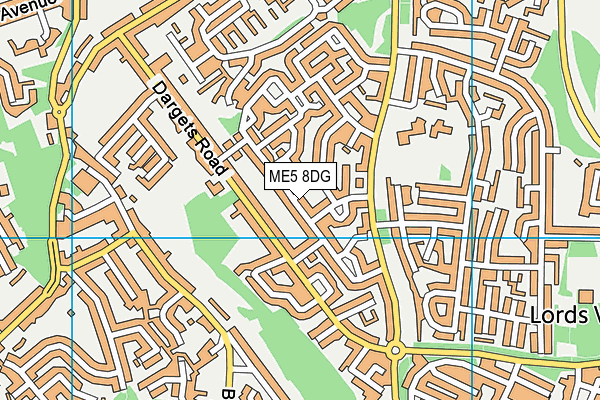 ME5 8DG map - OS VectorMap District (Ordnance Survey)