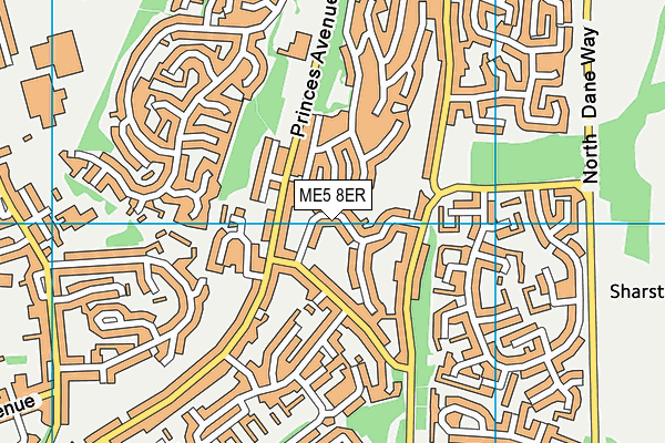 ME5 8ER map - OS VectorMap District (Ordnance Survey)