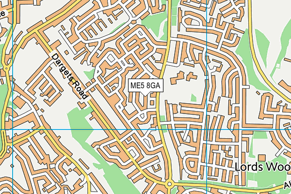 ME5 8GA map - OS VectorMap District (Ordnance Survey)