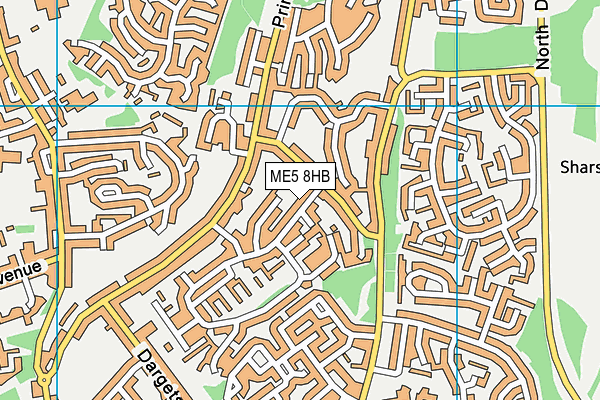 ME5 8HB map - OS VectorMap District (Ordnance Survey)