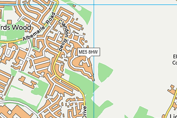 ME5 8HW map - OS VectorMap District (Ordnance Survey)