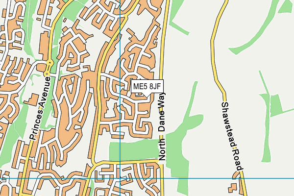 ME5 8JF map - OS VectorMap District (Ordnance Survey)