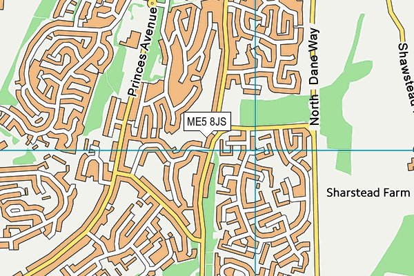 ME5 8JS map - OS VectorMap District (Ordnance Survey)