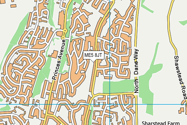 ME5 8JT map - OS VectorMap District (Ordnance Survey)
