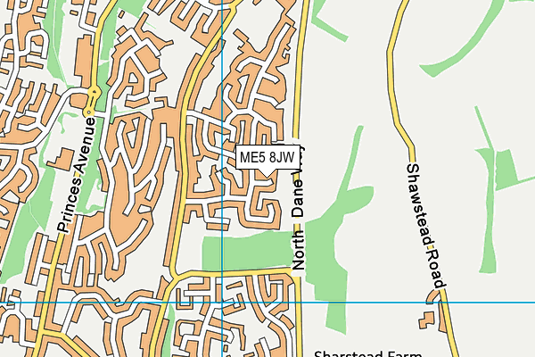 ME5 8JW map - OS VectorMap District (Ordnance Survey)