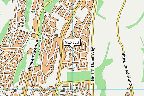 ME5 8LG map - OS VectorMap District (Ordnance Survey)