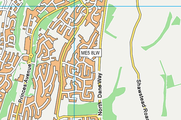 ME5 8LW map - OS VectorMap District (Ordnance Survey)