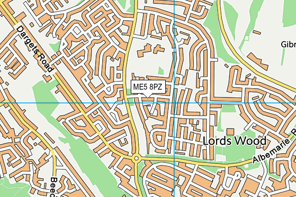 ME5 8PZ map - OS VectorMap District (Ordnance Survey)