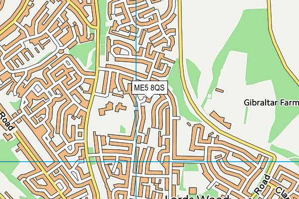 ME5 8QS map - OS VectorMap District (Ordnance Survey)