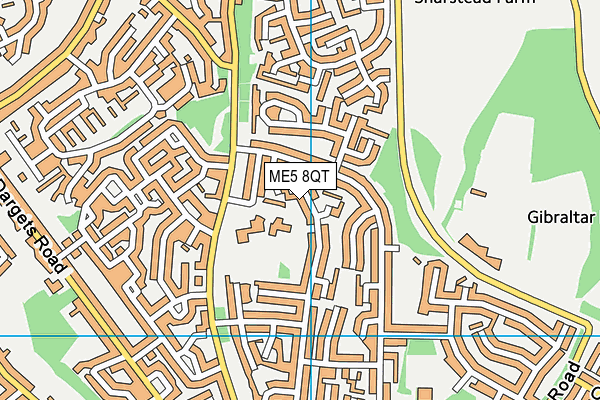 ME5 8QT map - OS VectorMap District (Ordnance Survey)