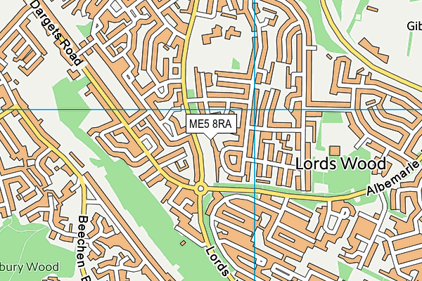 ME5 8RA map - OS VectorMap District (Ordnance Survey)