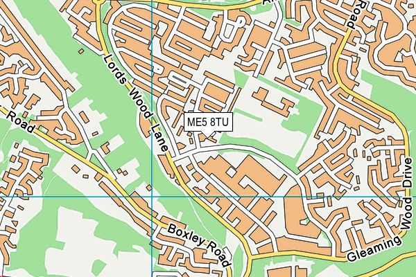 ME5 8TU map - OS VectorMap District (Ordnance Survey)