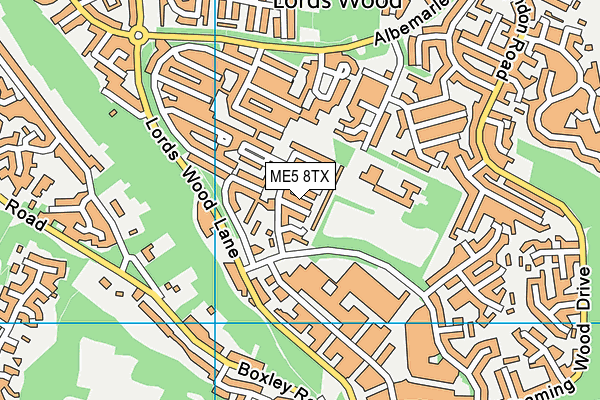 ME5 8TX map - OS VectorMap District (Ordnance Survey)
