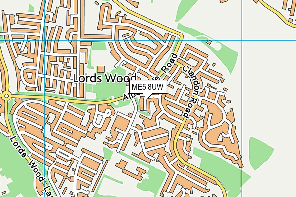 ME5 8UW map - OS VectorMap District (Ordnance Survey)
