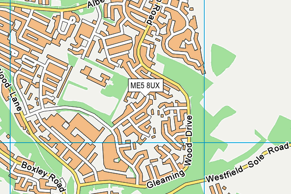 ME5 8UX map - OS VectorMap District (Ordnance Survey)
