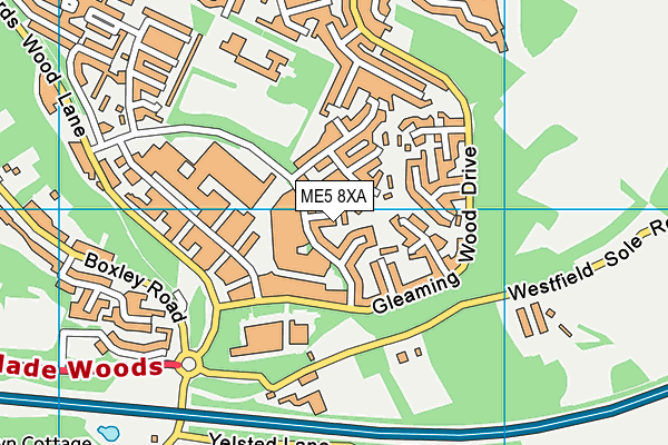 ME5 8XA map - OS VectorMap District (Ordnance Survey)