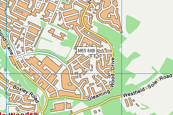 ME5 8XB map - OS VectorMap District (Ordnance Survey)