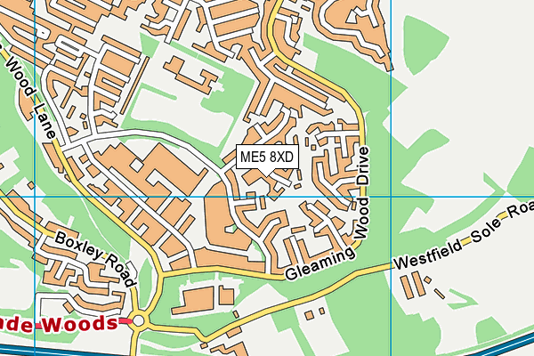 ME5 8XD map - OS VectorMap District (Ordnance Survey)