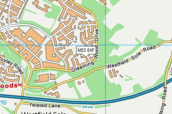 ME5 8XF map - OS VectorMap District (Ordnance Survey)