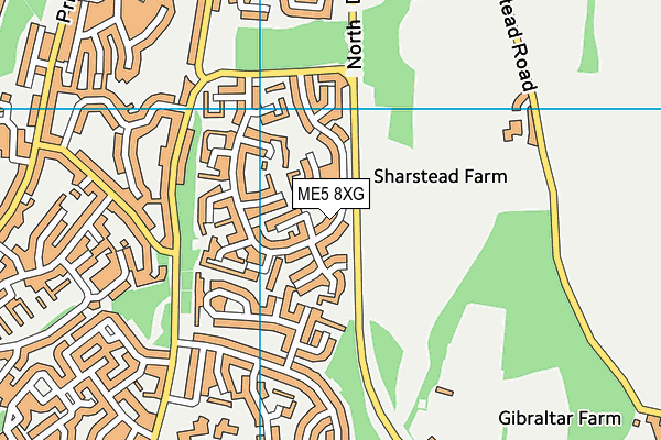 ME5 8XG map - OS VectorMap District (Ordnance Survey)