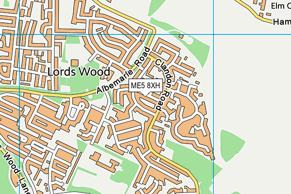 ME5 8XH map - OS VectorMap District (Ordnance Survey)