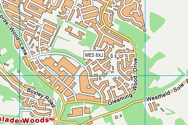 ME5 8XJ map - OS VectorMap District (Ordnance Survey)