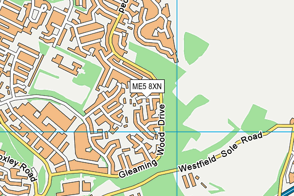 ME5 8XN map - OS VectorMap District (Ordnance Survey)