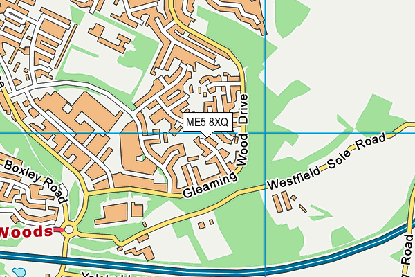 ME5 8XQ map - OS VectorMap District (Ordnance Survey)